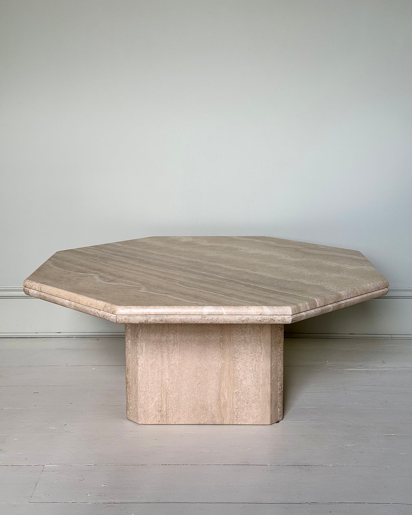 Octagonal 1970’s Italian Travertine Coffee Table