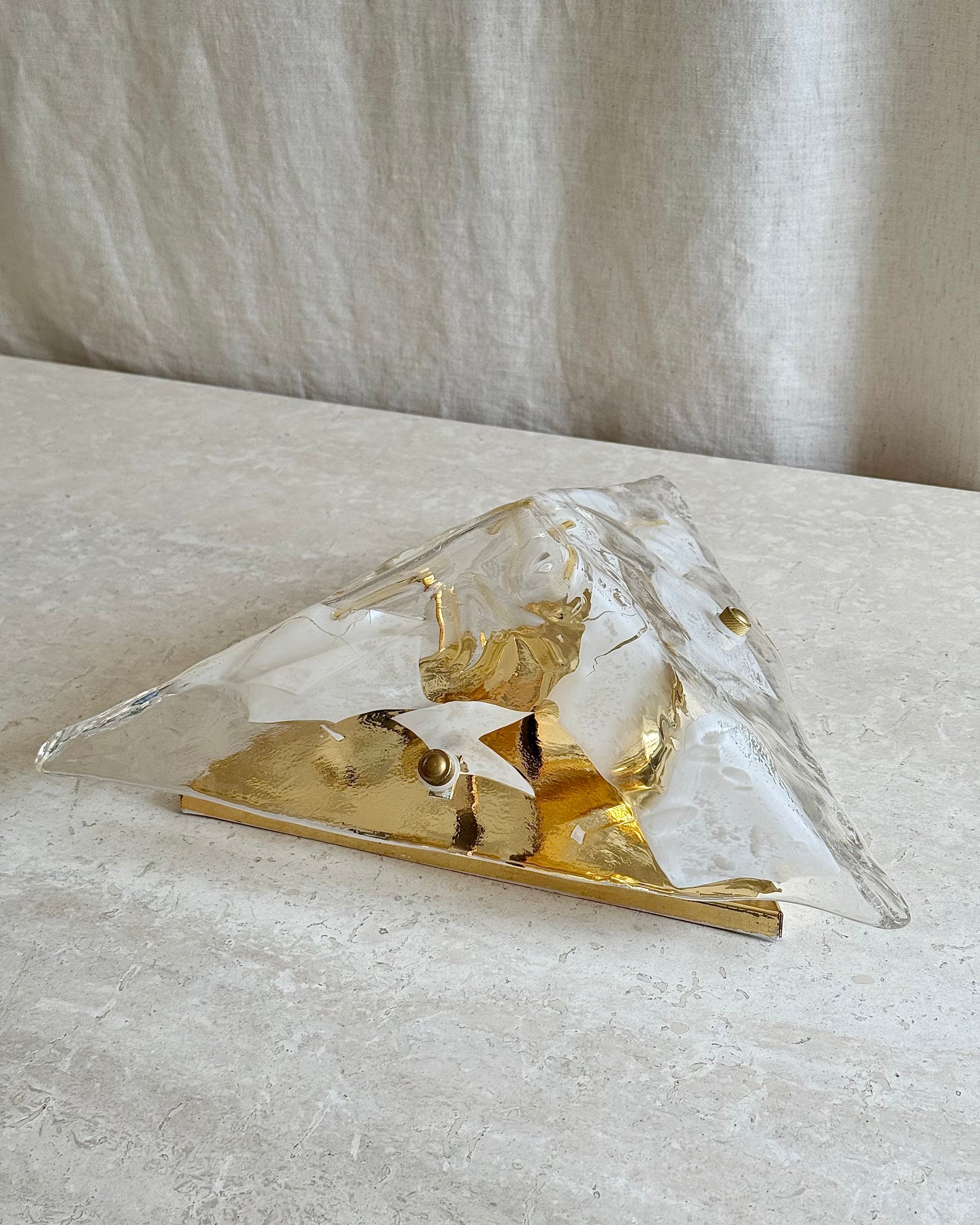 Pair of Murano Triangular Glass Wall Lights