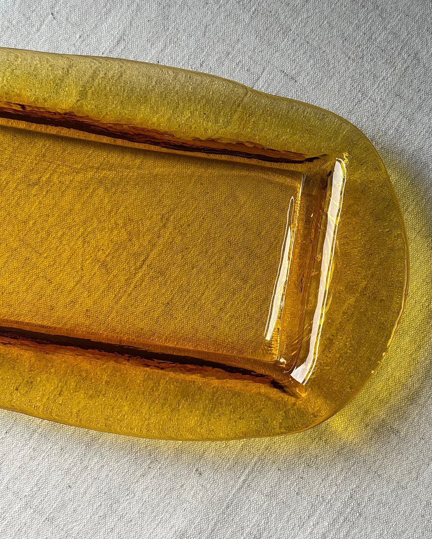 Gösta Sigvard for Lindshammar Amber Glass Dish