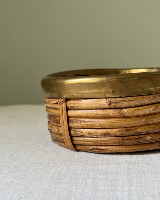 Italian Pencil Reed & Brass Trim Bowl