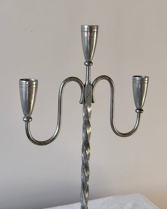 Swedish Grace Pewter Candelabra