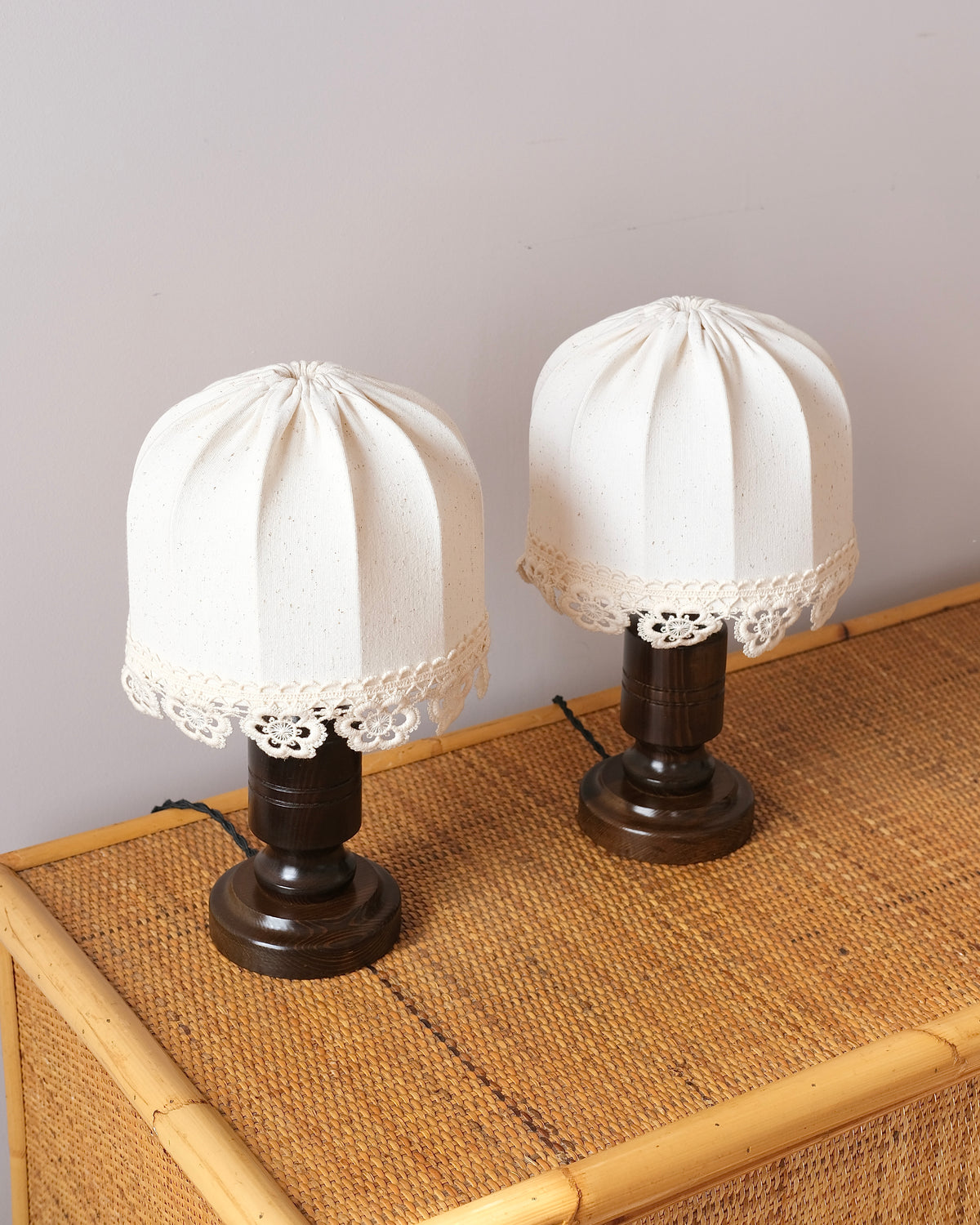 Pair of Swedish Pine Table Lamps by Markslöjd