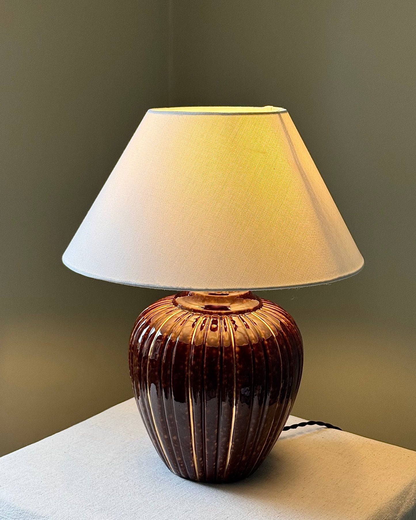 Vintage Ceramic Tortoiseshell Table Lamp