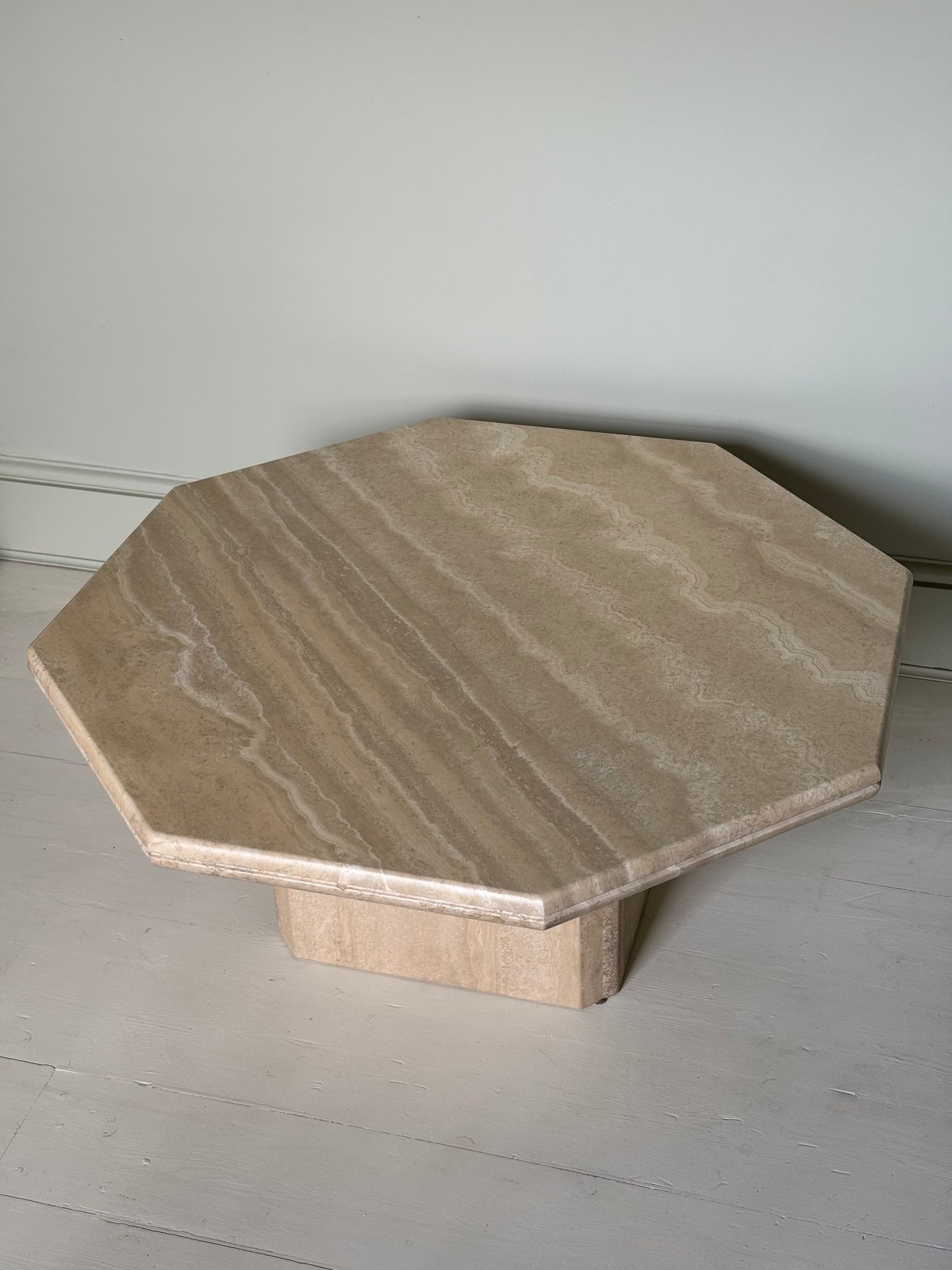 Octagonal 1970’s Italian Travertine Coffee Table