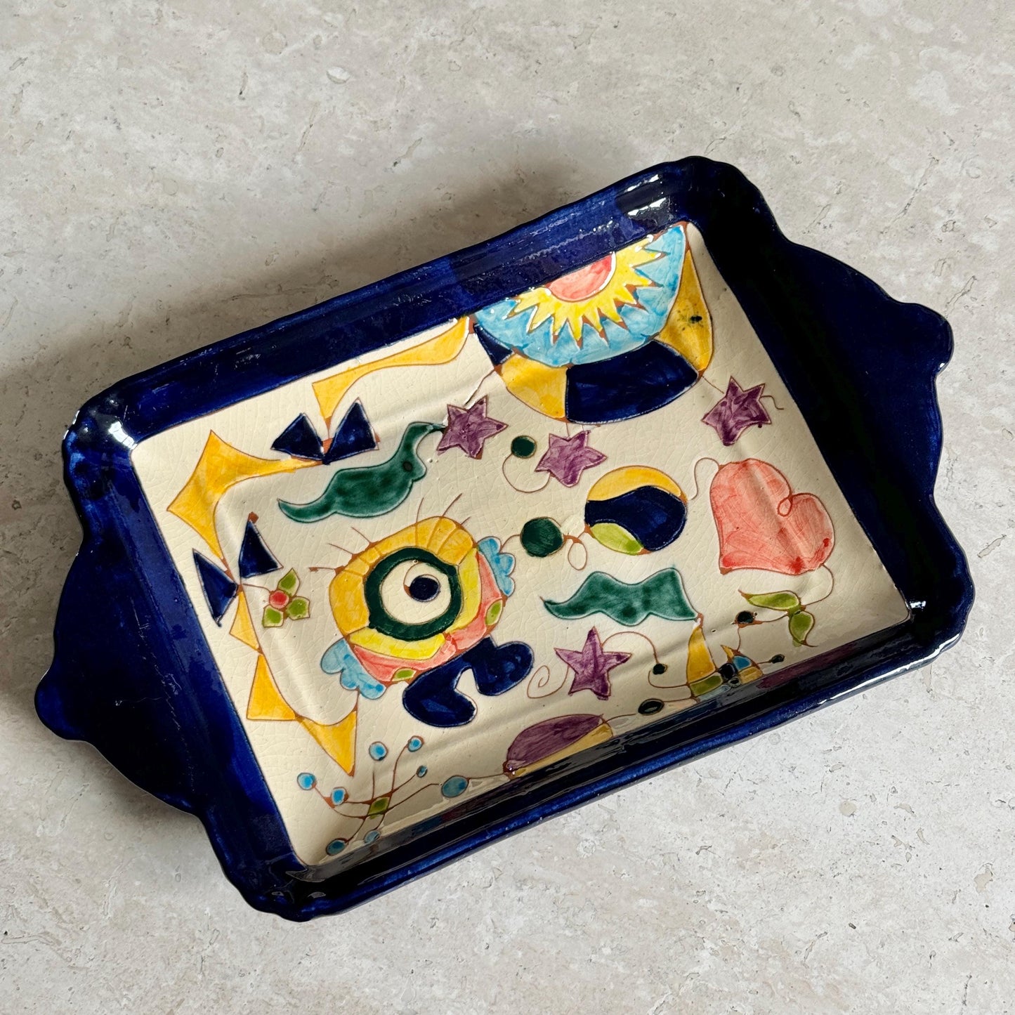 Spanish Colourful Folk Ceramic Dish