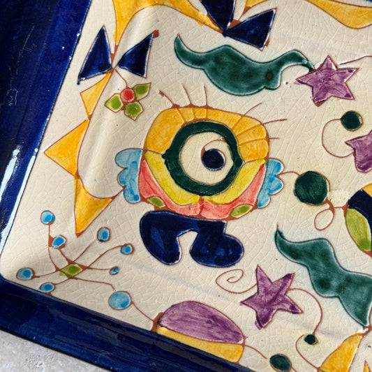 Spanish Colourful Folk Ceramic Dish