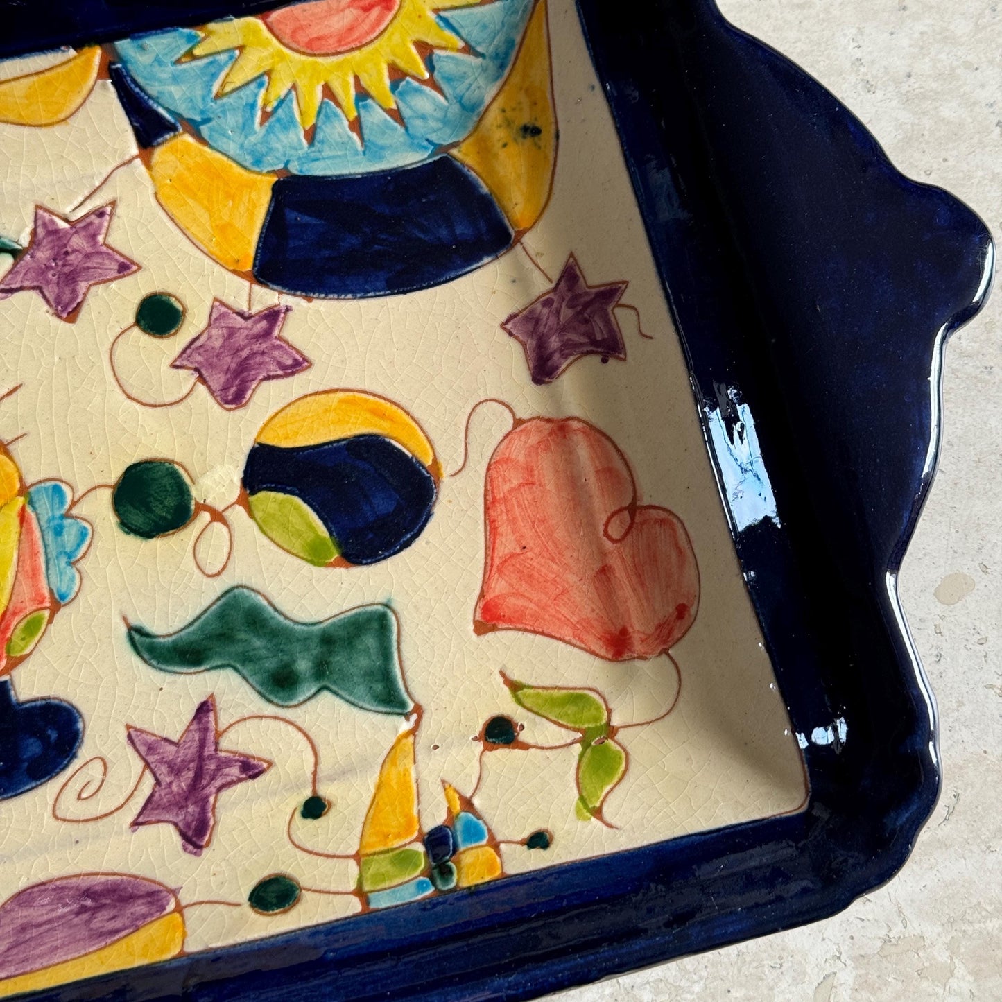 Spanish Colourful Folk Ceramic Dish