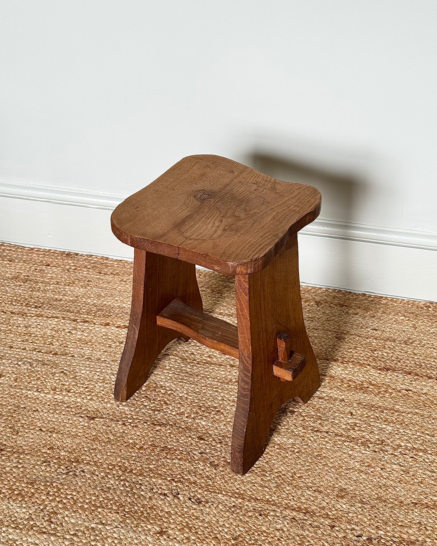 Mid-20th Century French Irregular Oak Stool