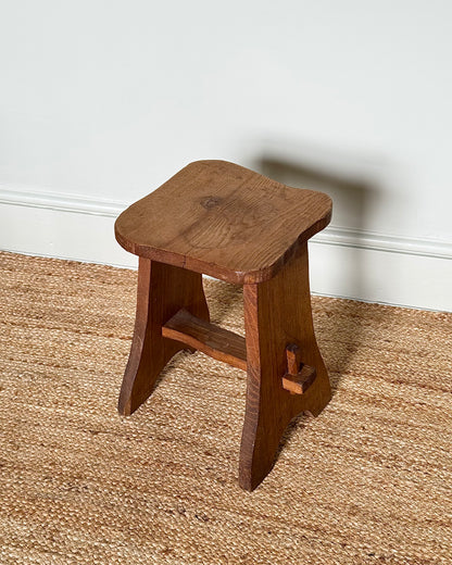 Mid-20th Century French Irregular Oak Stool