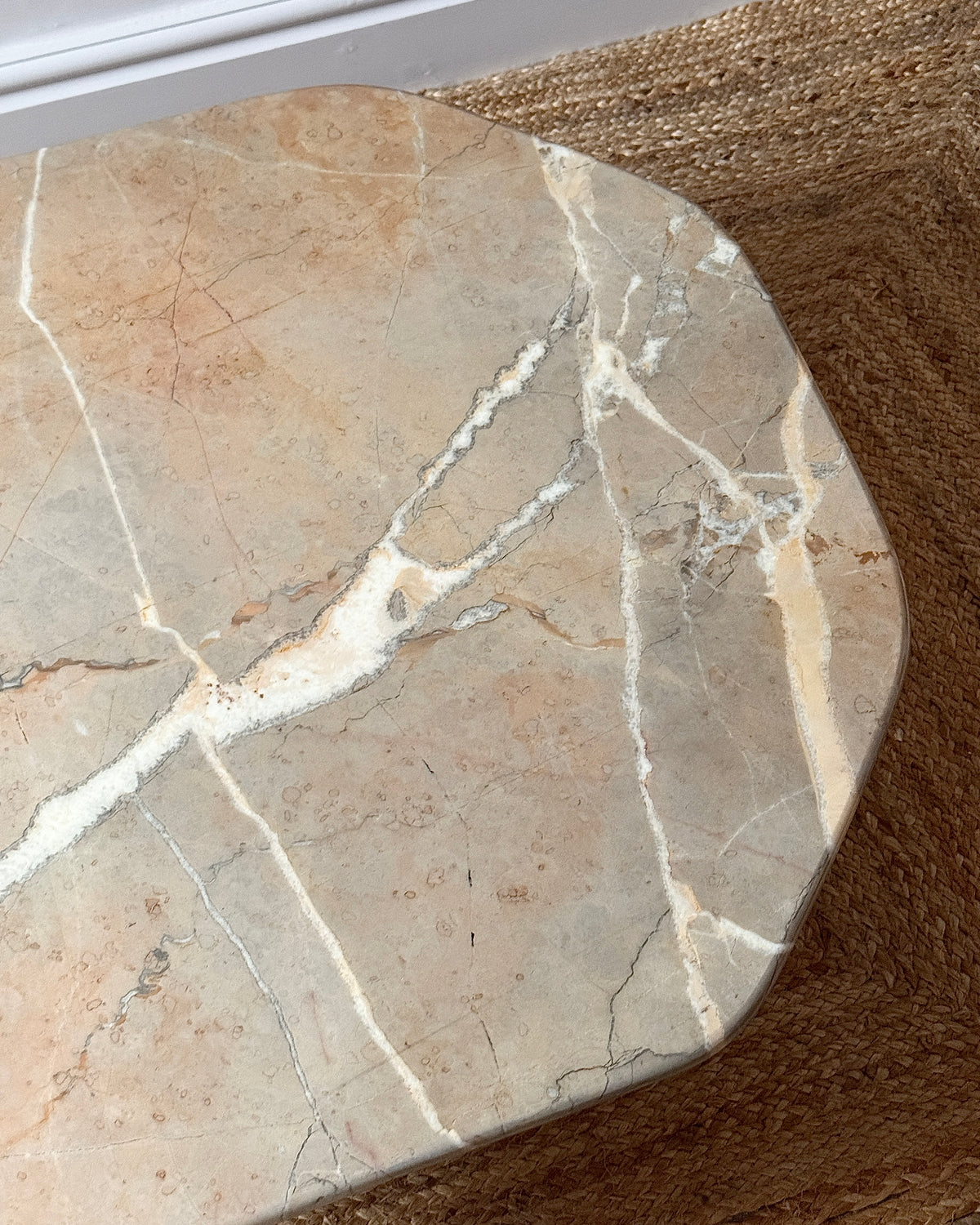 Blush Marble Coffee Table, 1970s