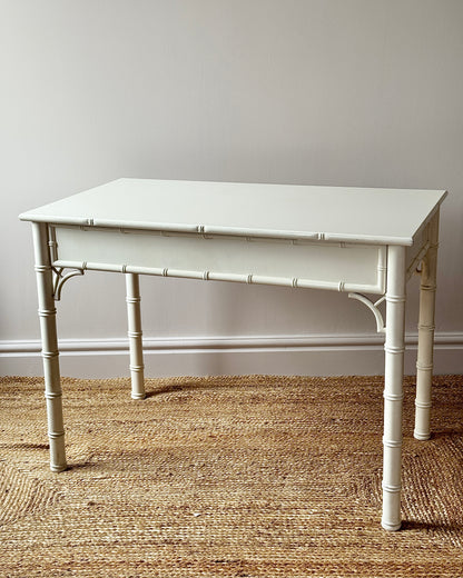 Faux Bamboo White Lacquered Dressing Table