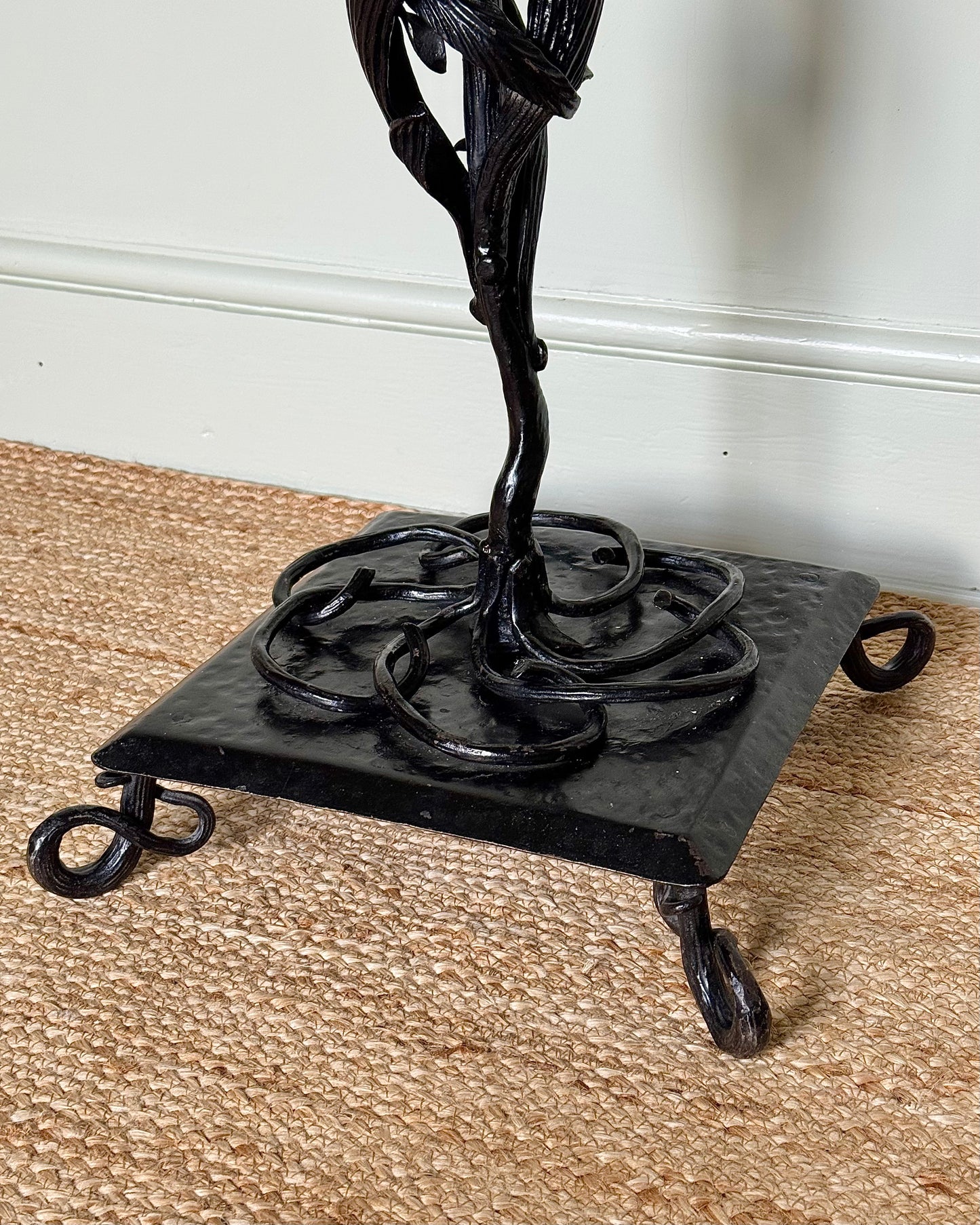 Pair of Swedish Art Nouveau Wrought Iron Pedestals