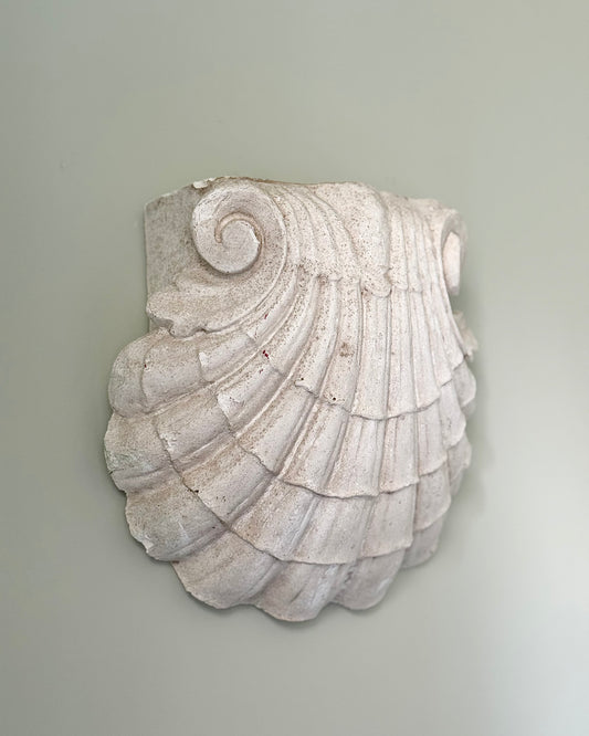 Vintage Plaster Shell Wall Plaque