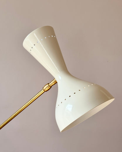 Mid-century Italian White Brass Diabolo Lamp