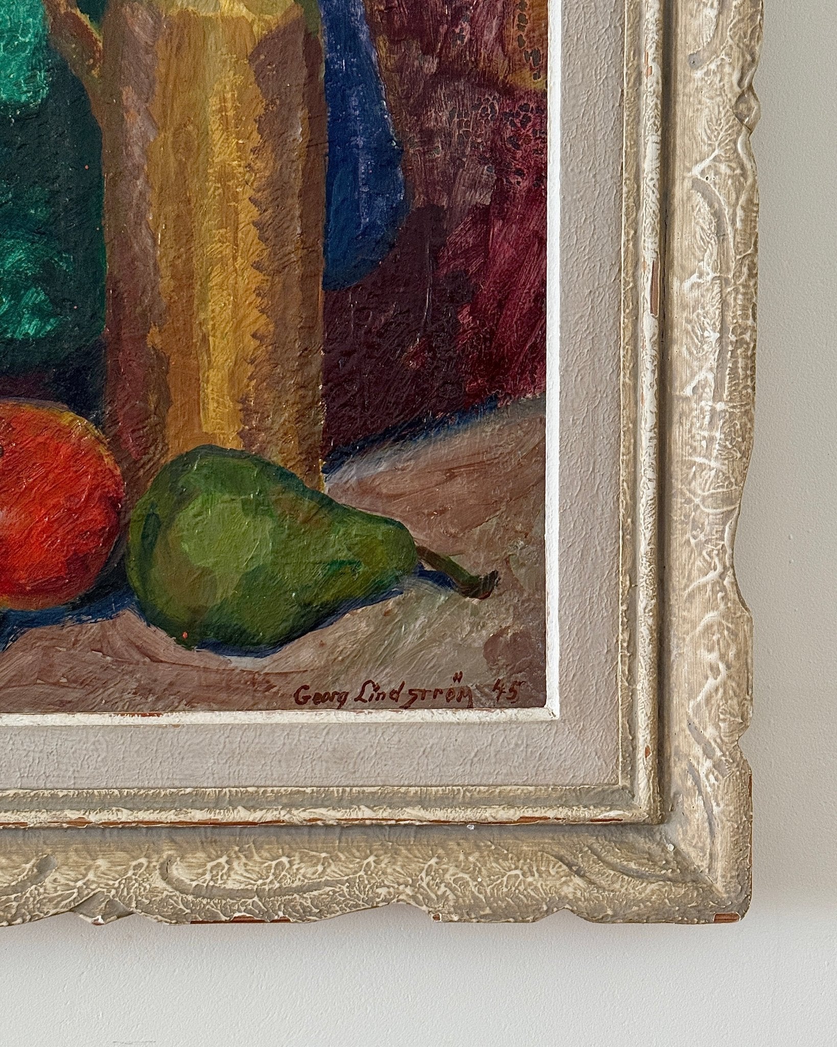 Swedish Still Life Oil on Panel, Georg Lindström, 1945 - Club Sourced