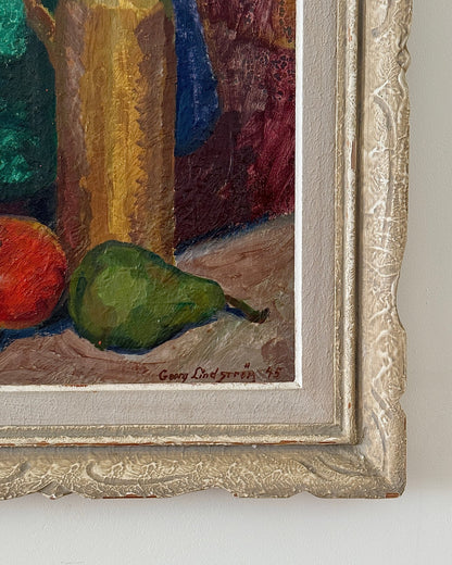 Swedish Still Life Oil on Panel, Georg Lindström, 1945 - Club Sourced