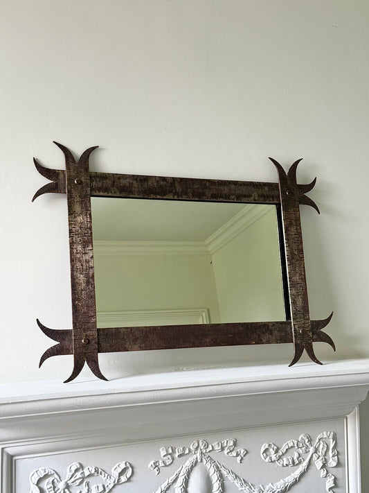 French Primitive Iron Mirror
