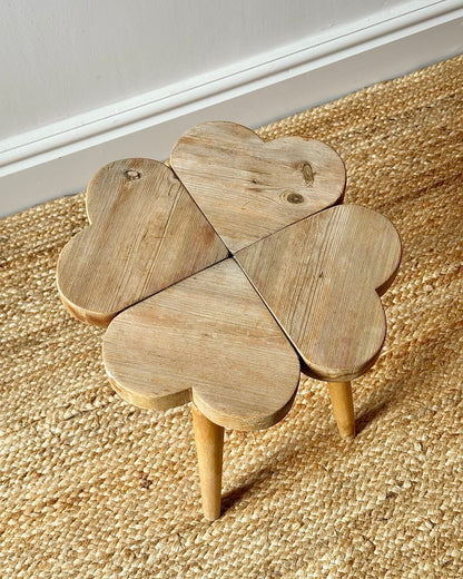 Swedish Pine Clover Stool, c.1960s