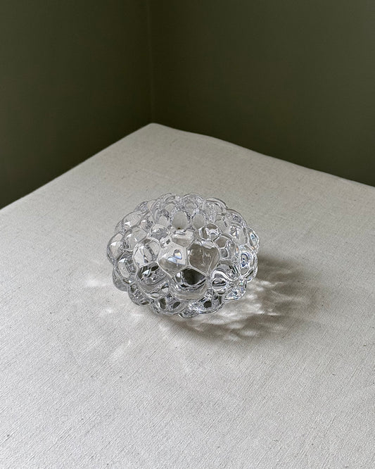 Swedish Orrefors “Raspberry” Glass Tealight Holder