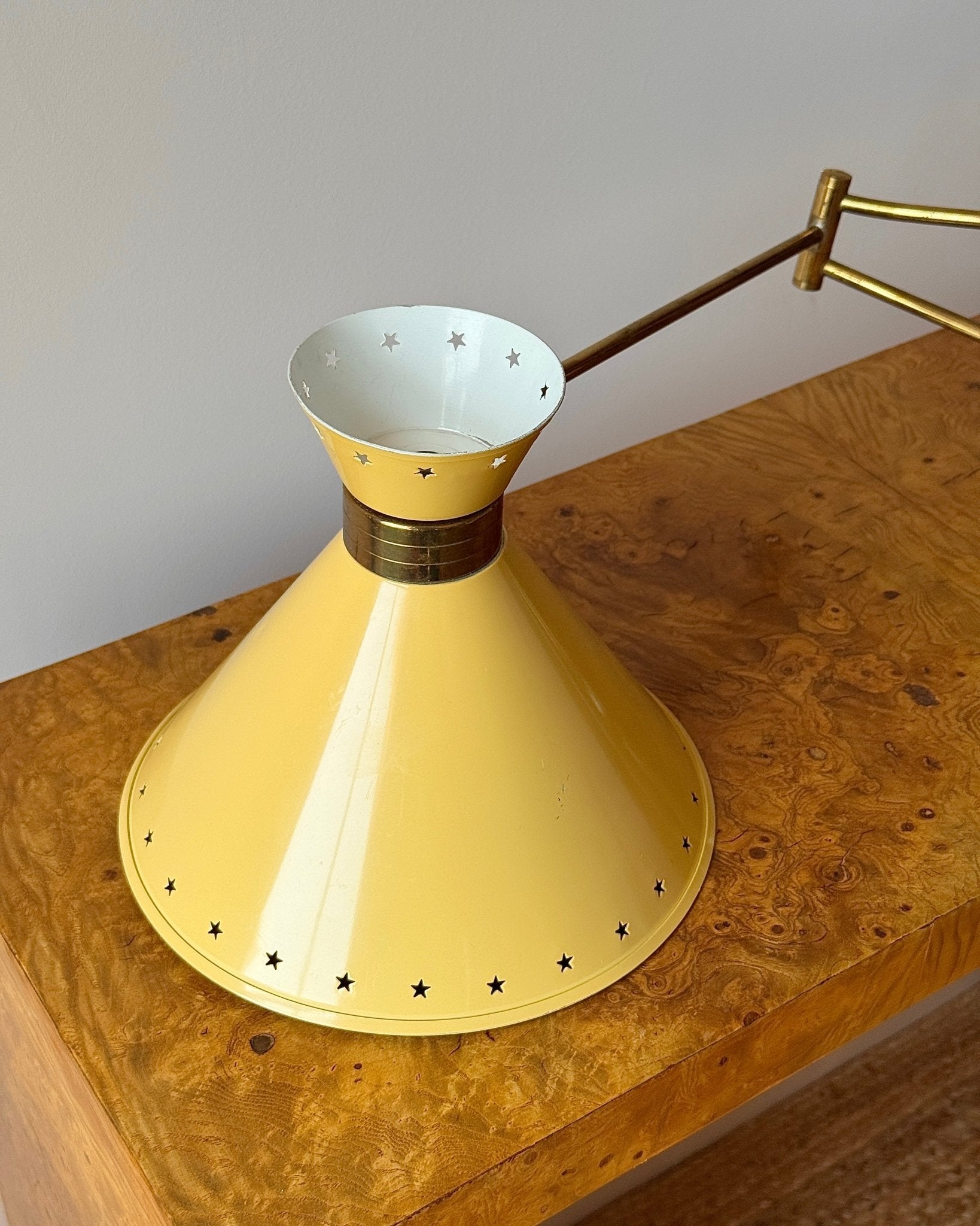 René Mathieu for Lunel Yellow Diabolo Wall Lamp - Club Sourced