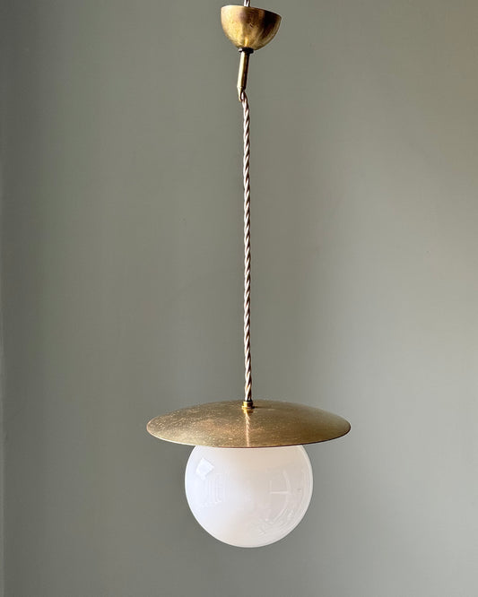 Mid-century Italian Brass Saucer Pendant