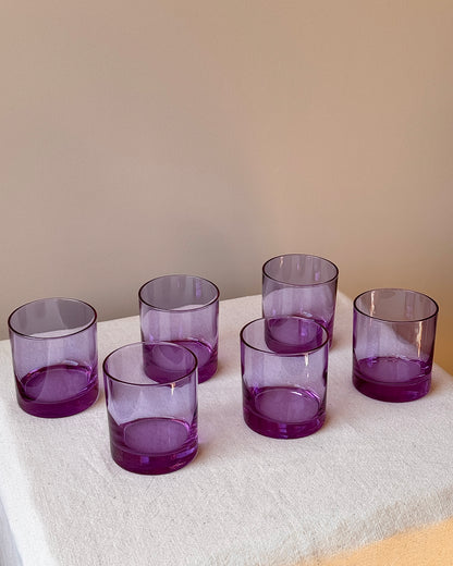 Set of 6 French Violet Crystal Tumblers by Cristal d'Arques