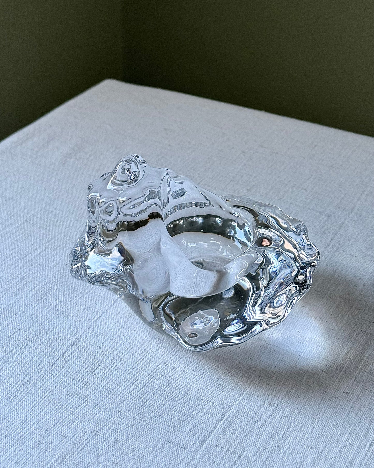 Conch Glass Tealight Holder by Orrefors Sweden