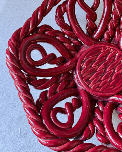 Large Glossy Red Vallauris Bowl