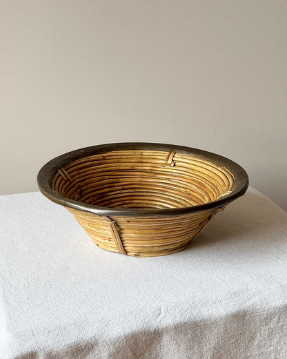 Italian Pencil Reed & Brass Bowl