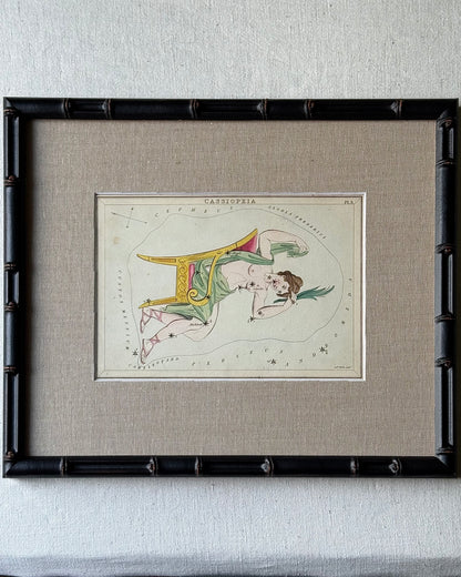Antique Hand-Painted Constellation Print ‘Urania’s Mirror’ by Sidney Hall c. 1825