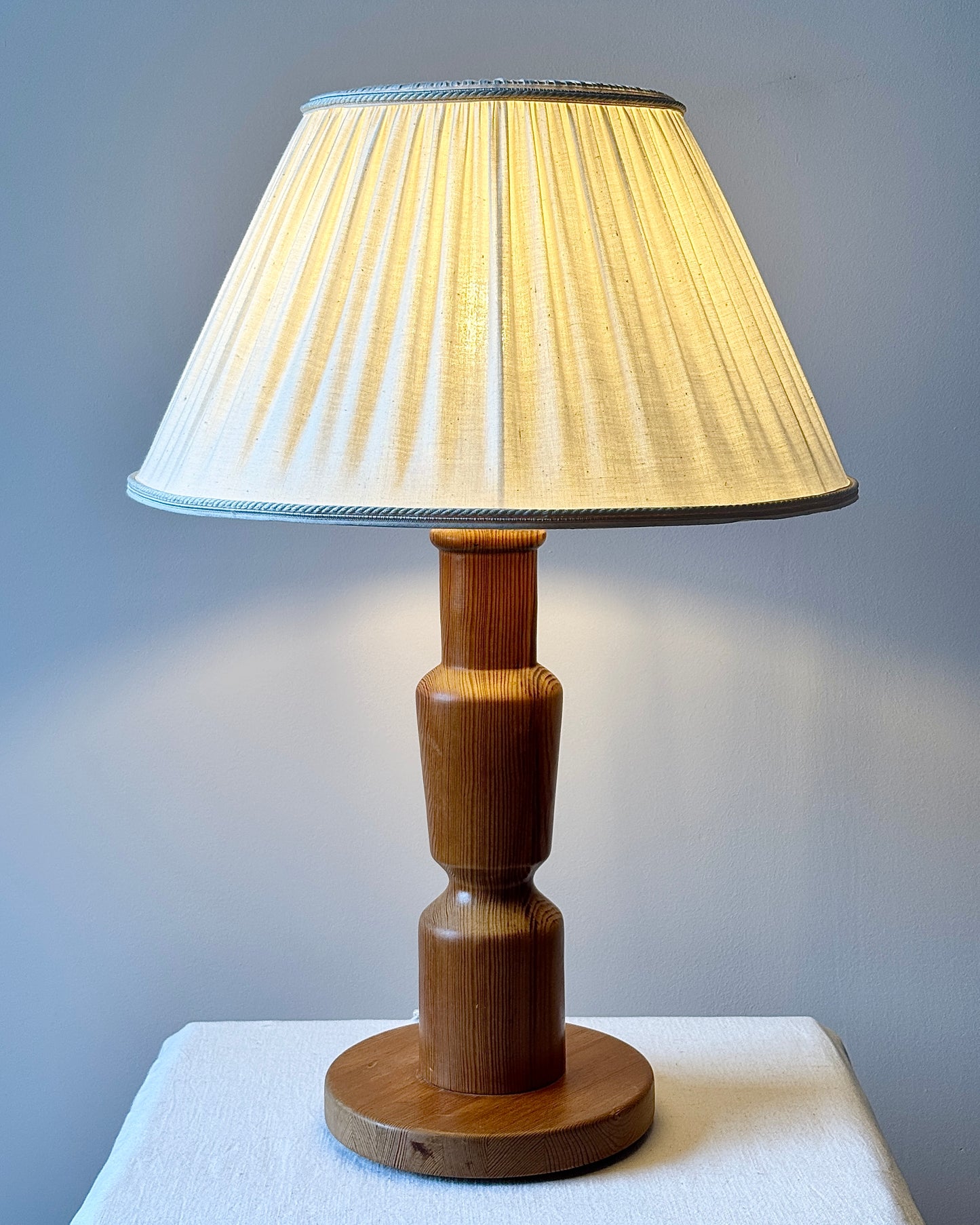 Large Sculptural Swedish Pine Table Lamp