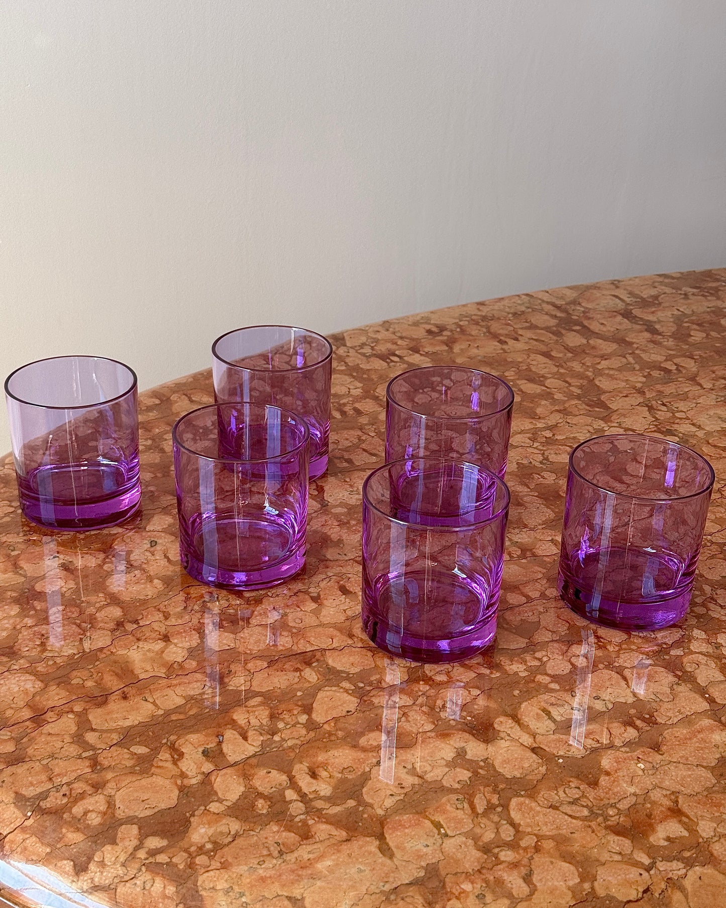 Set of 6 French Violet Crystal Tumblers by Cristal d'Arques