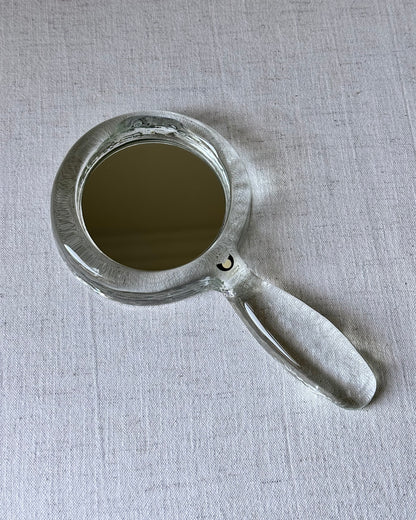 Mid-Century Pukeberg Swedish Glass Hand Mirror