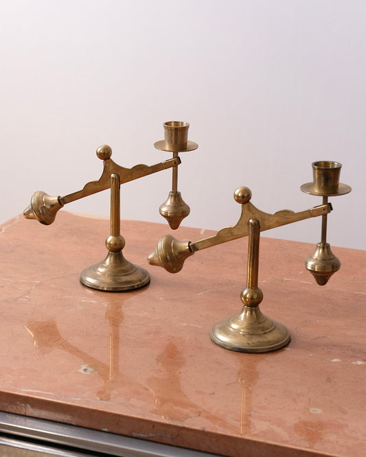 Swedish Brass Counterbalance Candle Holders - Sold individually