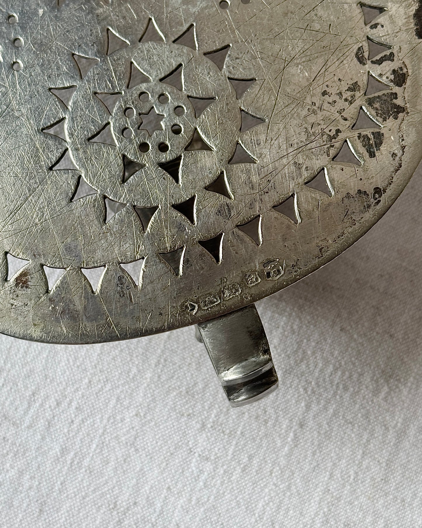Swedish Pewter Perforated Candle Sconce