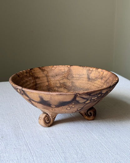Danish Tripod Footed Mottled Bowl by Erik Bendtsen