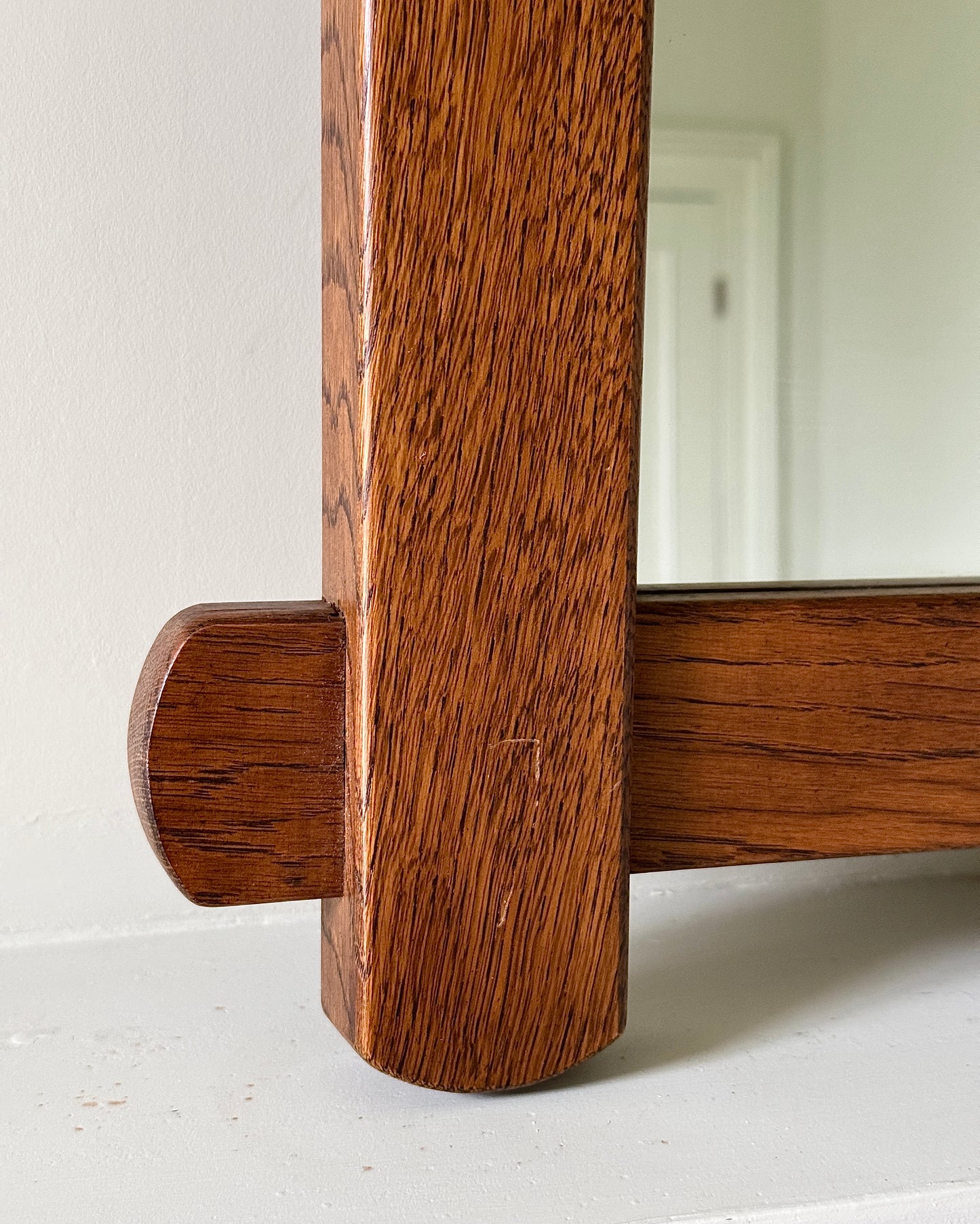 Belgian Oak Brutalist Mirror