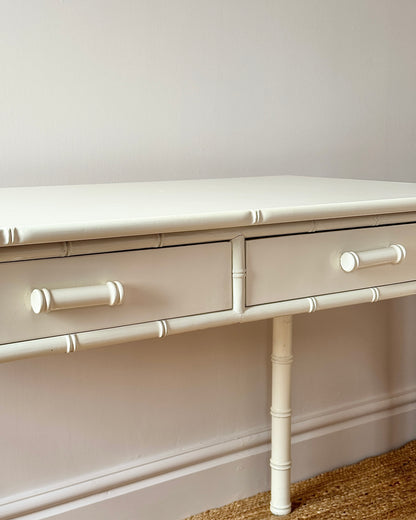 Faux Bamboo White Lacquered Dressing Table