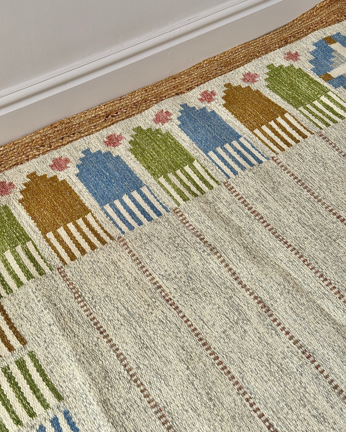 Swedish Röllakan Flatweave Rug by Anna-Johanna Ångström