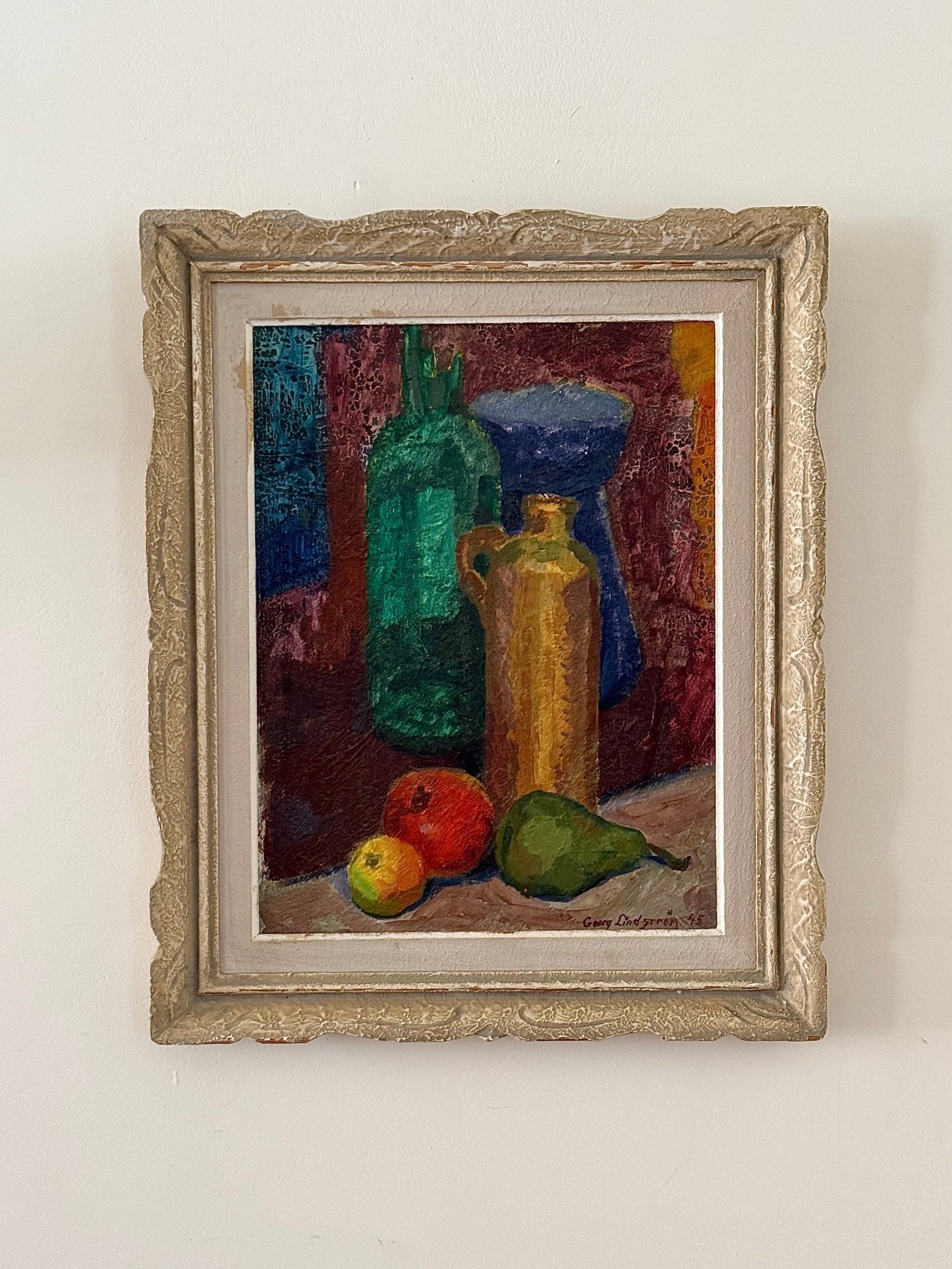 Swedish Still Life Oil on Panel, Georg Lindström, 1945 - Club Sourced