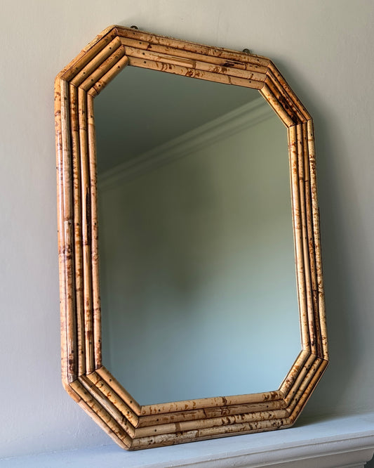 Large Italian Mottled Bamboo Mirror