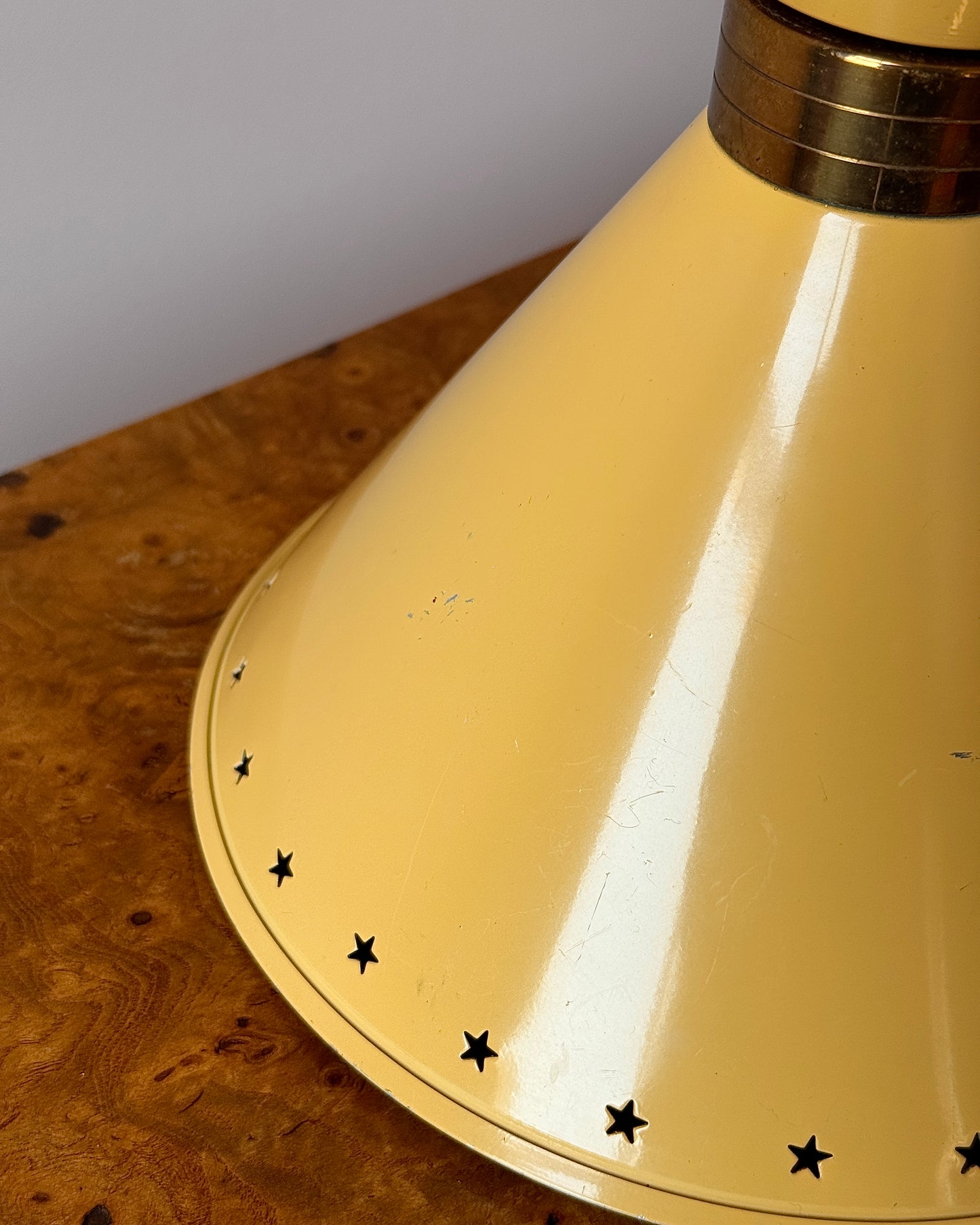 René Mathieu for Lunel Yellow Diabolo Wall Lamp
