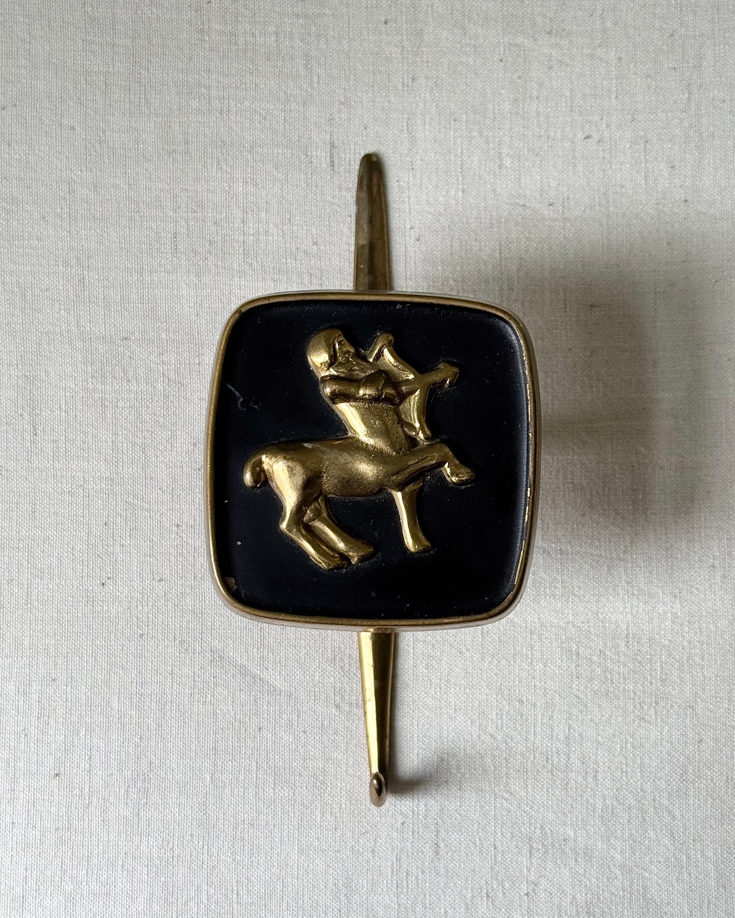 Brass Zodiac Hooks in the Style of Jacques Adnet, 1950’s