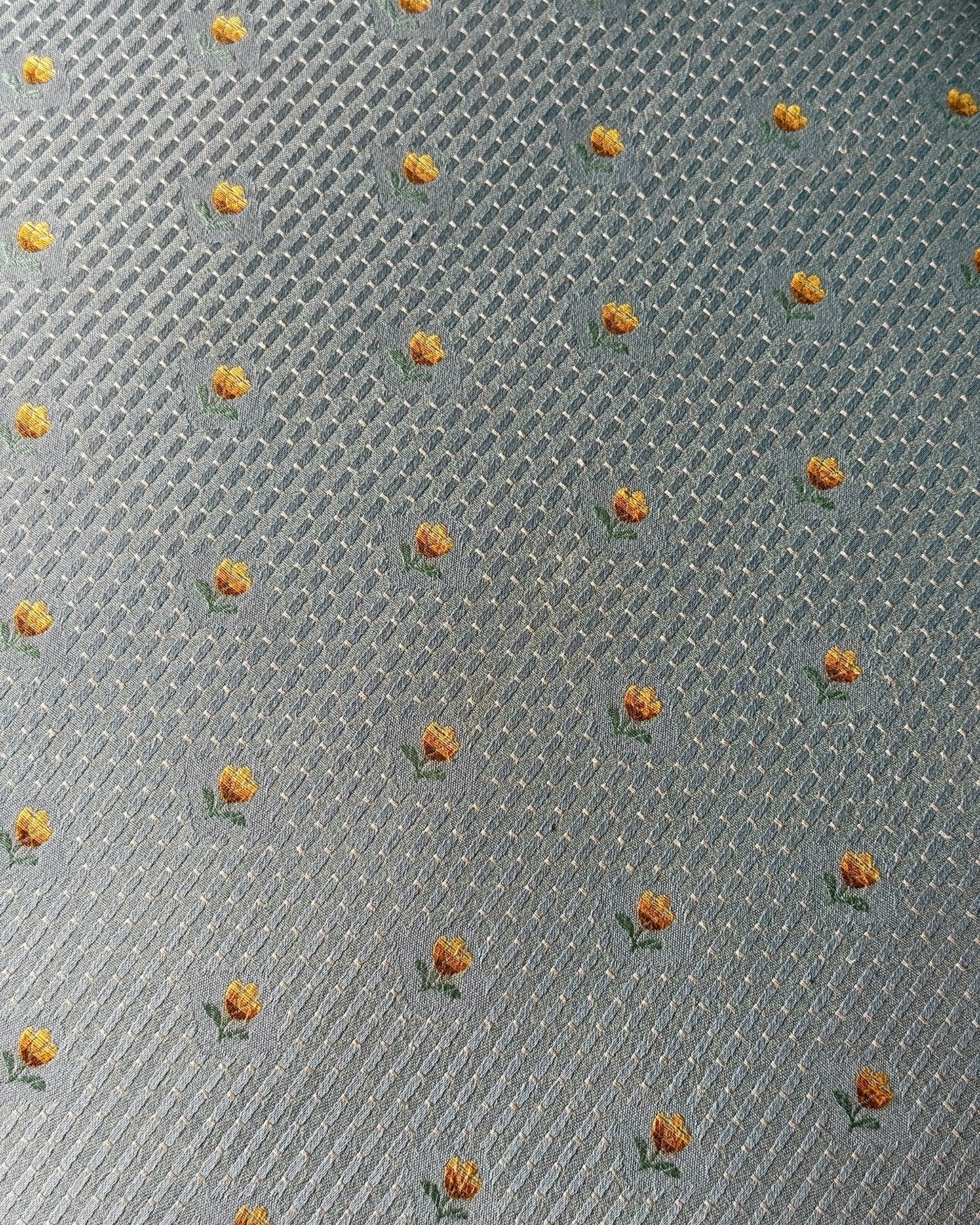 French Mid-Century Slipper Chair with Embroidered Tulip Jacquard Upholstery