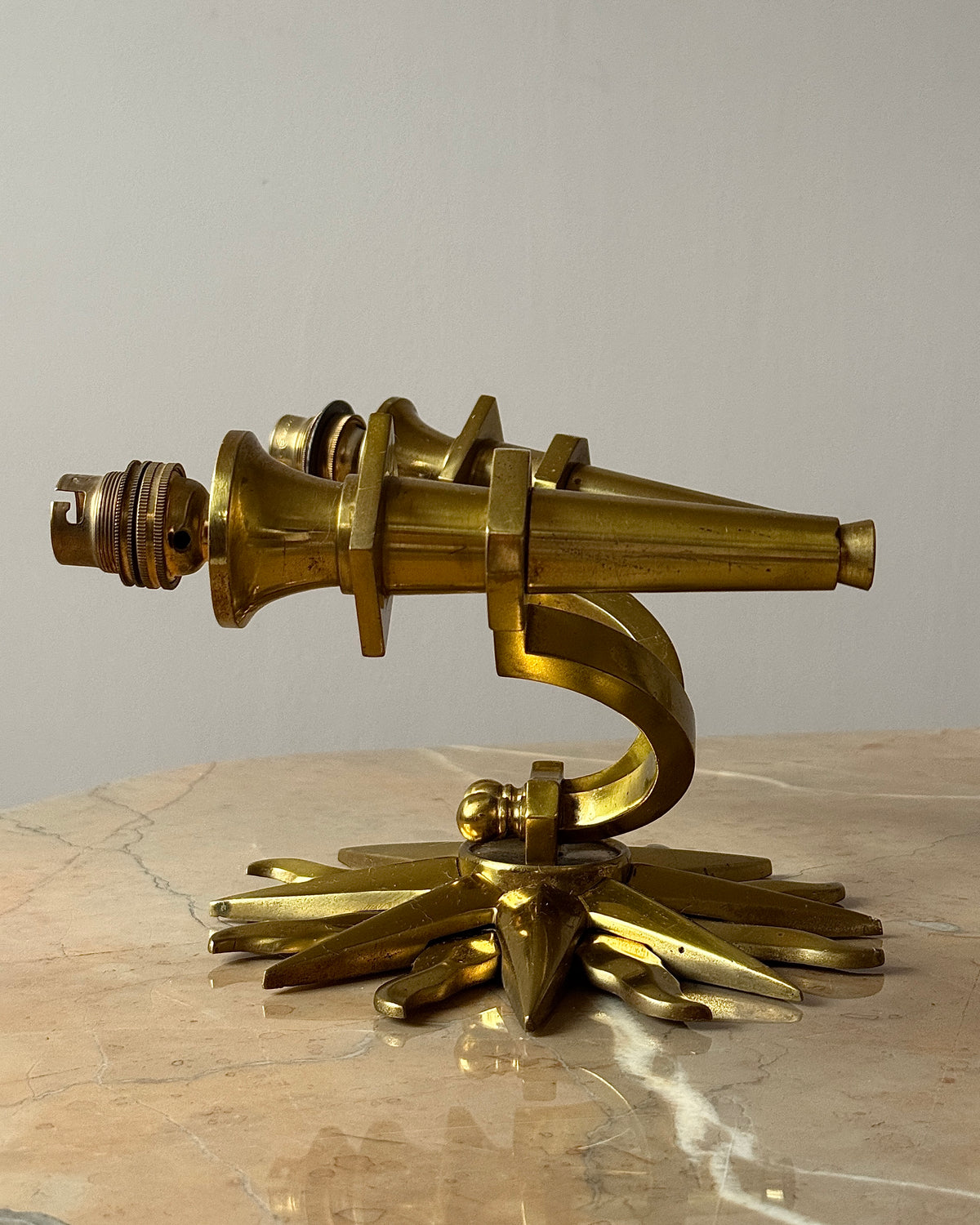 Pair of Mid-Century French Bronze Sun Sconces