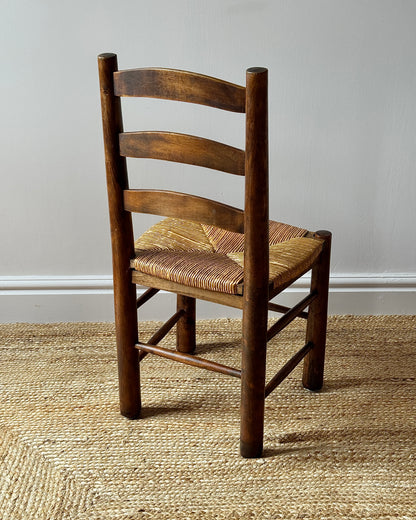 Set of 6 French Rush Ladderback Dining Chairs