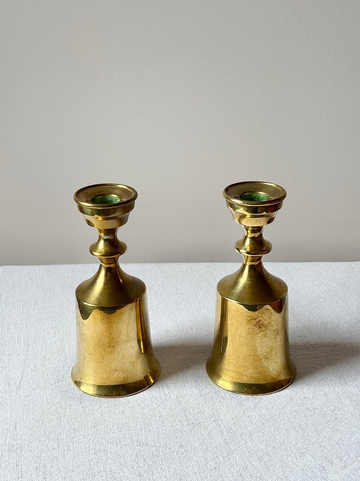 Pair of Danish Brass Candlestick