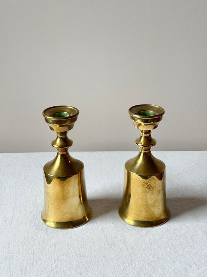 Pair of Danish Brass Candlestick