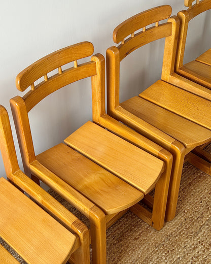 Set of 4 Ash Dining Chairs in the Manner of Tapiovaara, c.1970