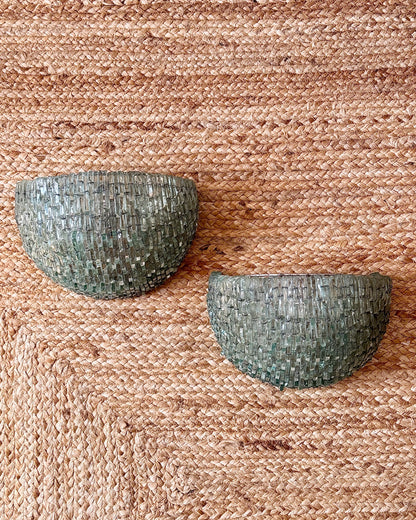 Pair of Italian Green Glass Sconces, Albano Poli for Poliarte c.1970